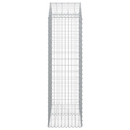 vidaXL Arched Gabion Basket 100x50x160/180 cm Galvanised Iron