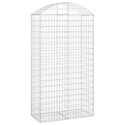 vidaXL Arched Gabion Basket 100x50x180/200 cm Galvanised Iron