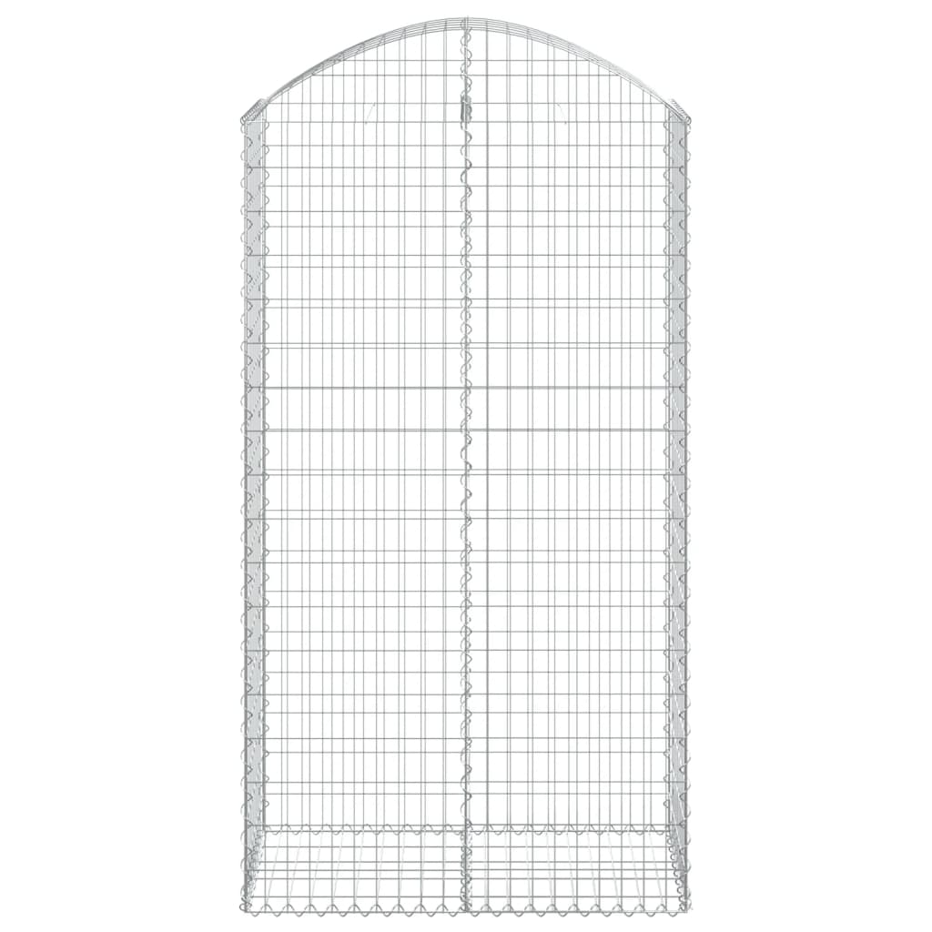 vidaXL Arched Gabion Basket 100x50x180/200 cm Galvanised Iron