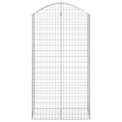vidaXL Arched Gabion Basket 100x50x180/200 cm Galvanised Iron