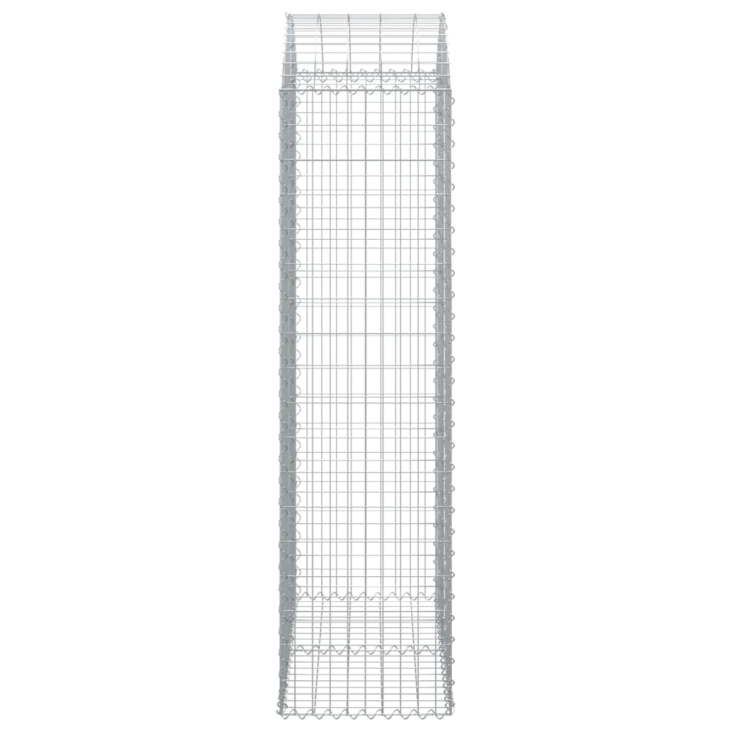 vidaXL Arched Gabion Basket 100x50x180/200 cm Galvanised Iron