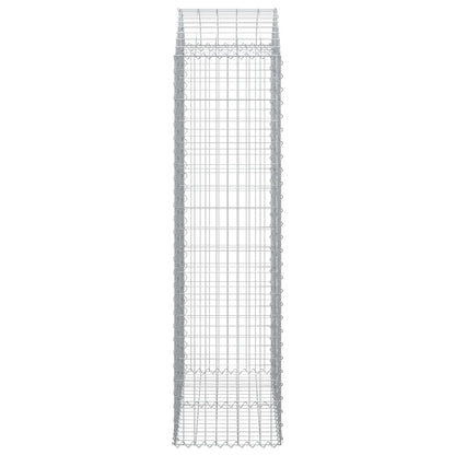 vidaXL Arched Gabion Basket 100x50x180/200 cm Galvanised Iron