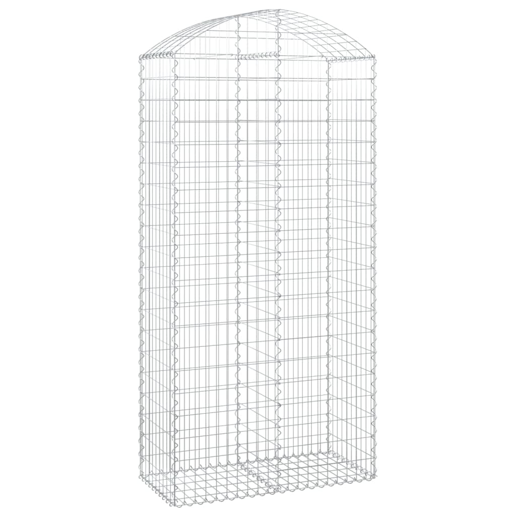 vidaXL Arched Gabion Basket 100x50x200/220 cm Galvanised Iron
