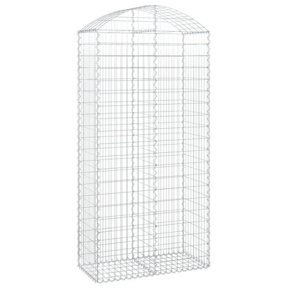 vidaXL Arched Gabion Basket 100x50x200/220 cm Galvanised Iron