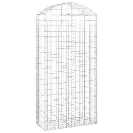 vidaXL Arched Gabion Basket 100x50x200/220 cm Galvanised Iron