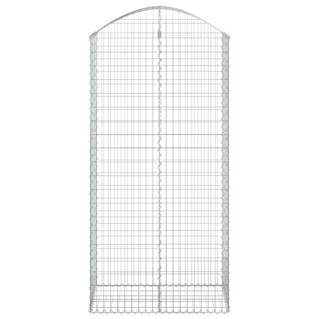 vidaXL Arched Gabion Basket 100x50x200/220 cm Galvanised Iron