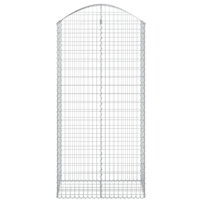 vidaXL Arched Gabion Basket 100x50x200/220 cm Galvanised Iron