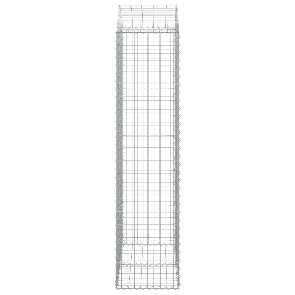 vidaXL Arched Gabion Basket 100x50x200/220 cm Galvanised Iron