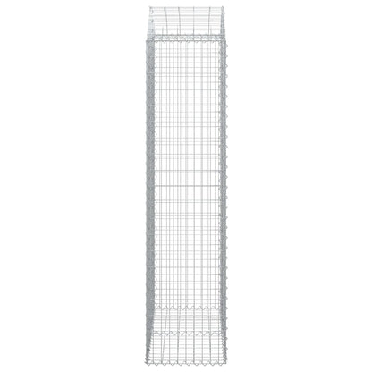 vidaXL Arched Gabion Basket 100x50x200/220 cm Galvanised Iron