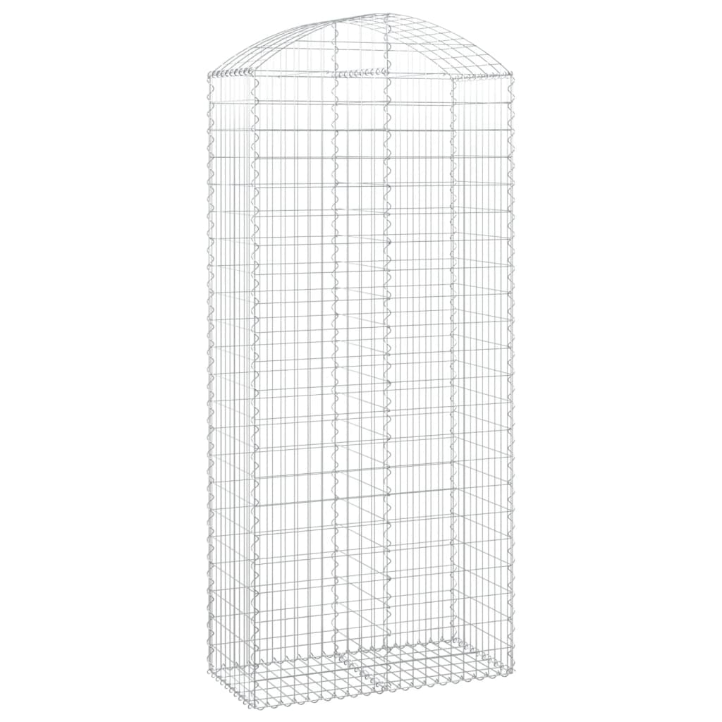 vidaXL Arched Gabion Basket 100x50x220/240 cm Galvanised Iron
