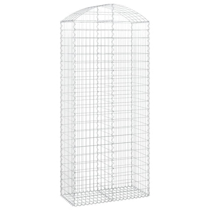 vidaXL Arched Gabion Basket 100x50x220/240 cm Galvanised Iron