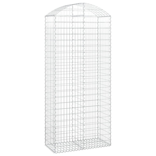 vidaXL Arched Gabion Basket 100x50x220/240 cm Galvanised Iron