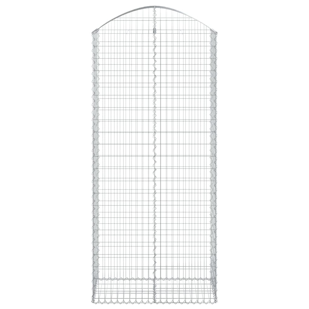 vidaXL Arched Gabion Basket 100x50x220/240 cm Galvanised Iron
