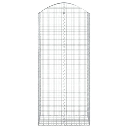 vidaXL Arched Gabion Basket 100x50x220/240 cm Galvanised Iron