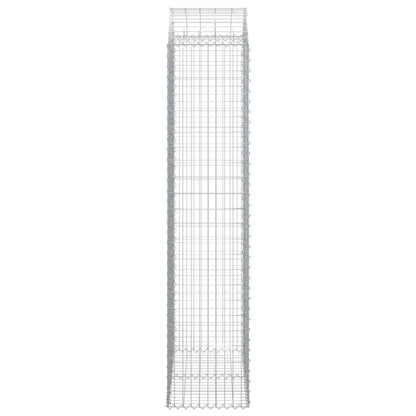 vidaXL Arched Gabion Basket 100x50x220/240 cm Galvanised Iron