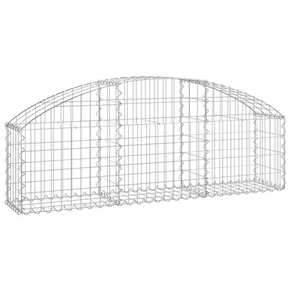 vidaXL Arched Gabion Basket 150x30x40/60 cm Galvanised Iron