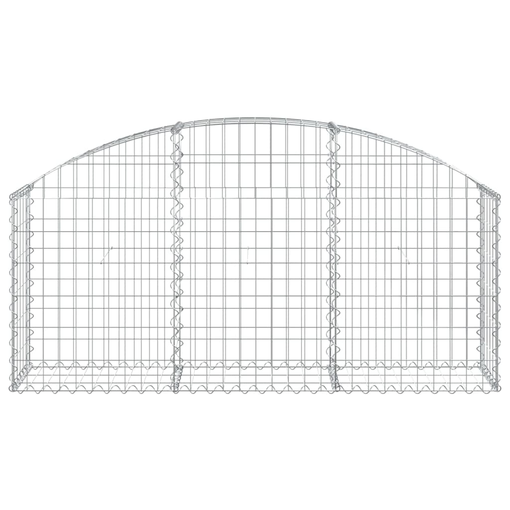 vidaXL Arched Gabion Basket 150x30x60/80 cm Galvanised Iron