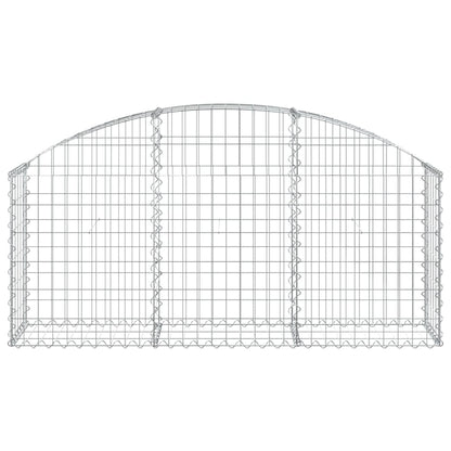 vidaXL Arched Gabion Basket 150x30x60/80 cm Galvanised Iron