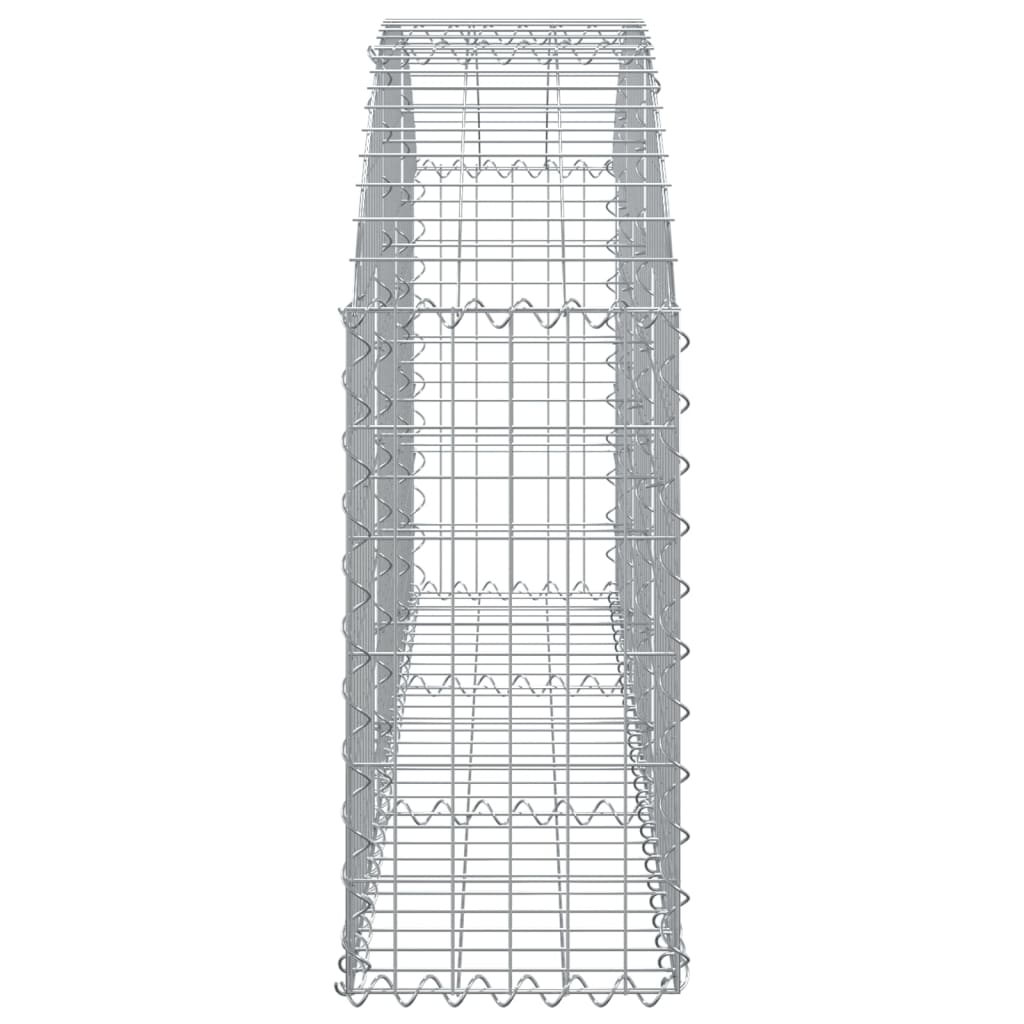 vidaXL Arched Gabion Basket 150x30x60/80 cm Galvanised Iron