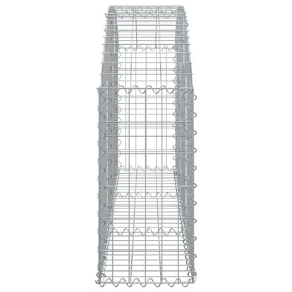 vidaXL Arched Gabion Basket 150x30x60/80 cm Galvanised Iron