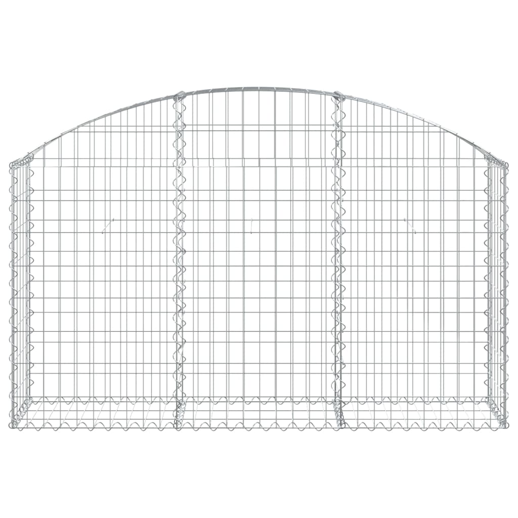 vidaXL Arched Gabion Basket 150x30x80/100 cm Galvanised Iron
