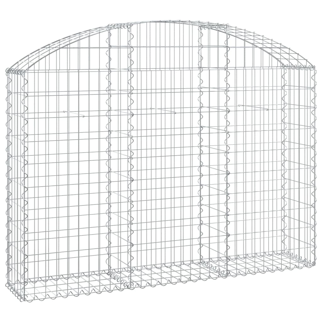 vidaXL Arched Gabion Basket 150x30x100/120 cm Galvanised Iron