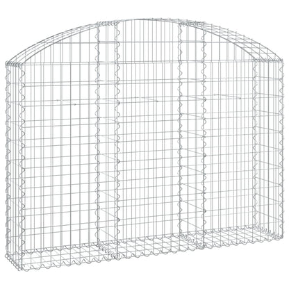 vidaXL Arched Gabion Basket 150x30x100/120 cm Galvanised Iron