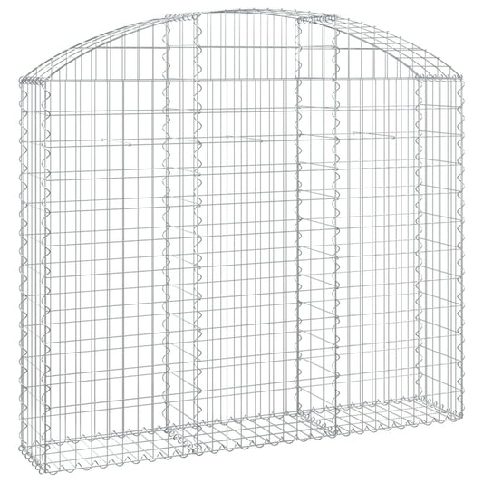 vidaXL Arched Gabion Basket 150x30x120/140 cm Galvanised Iron