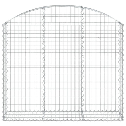 vidaXL Arched Gabion Basket 150x30x120/140 cm Galvanised Iron