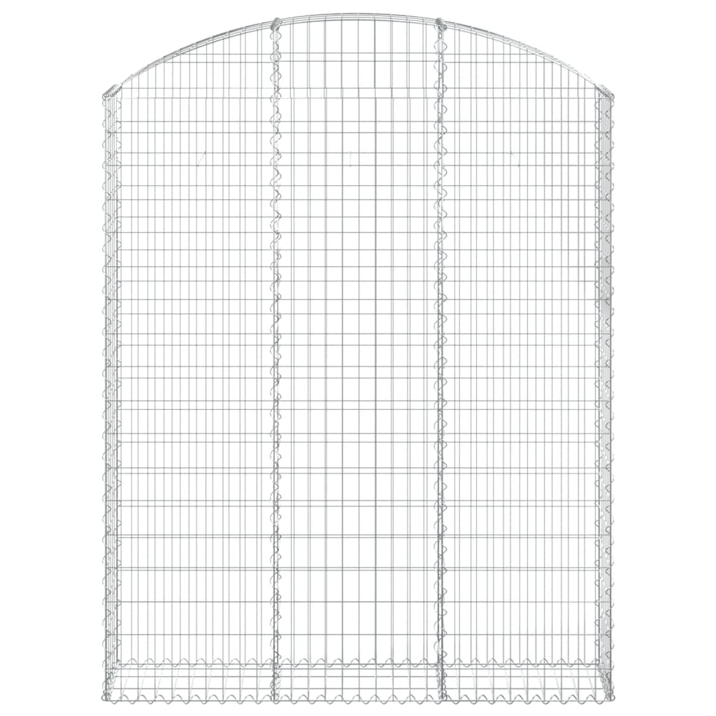 vidaXL Arched Gabion Basket 150x30x180/200 cm Galvanised Iron