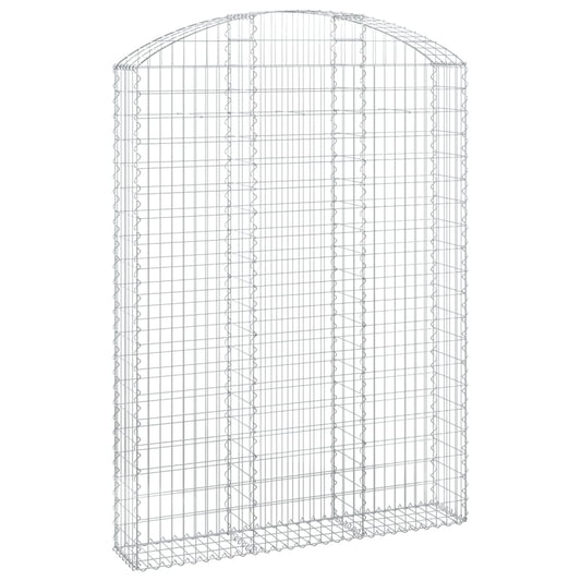 vidaXL Arched Gabion Basket 150x30x200/220 cm Galvanised Iron