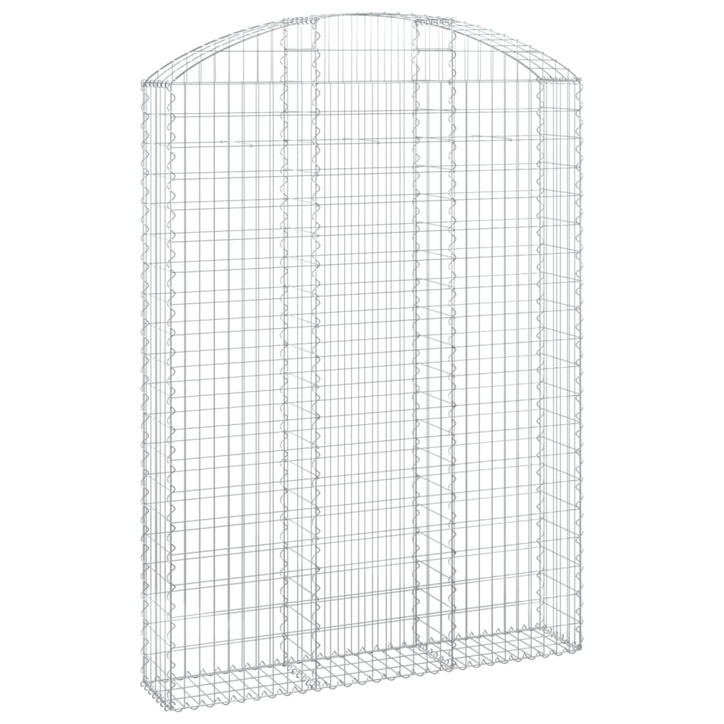 vidaXL Arched Gabion Basket 150x30x200/220 cm Galvanised Iron