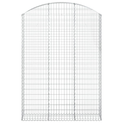 vidaXL Arched Gabion Basket 150x30x200/220 cm Galvanised Iron