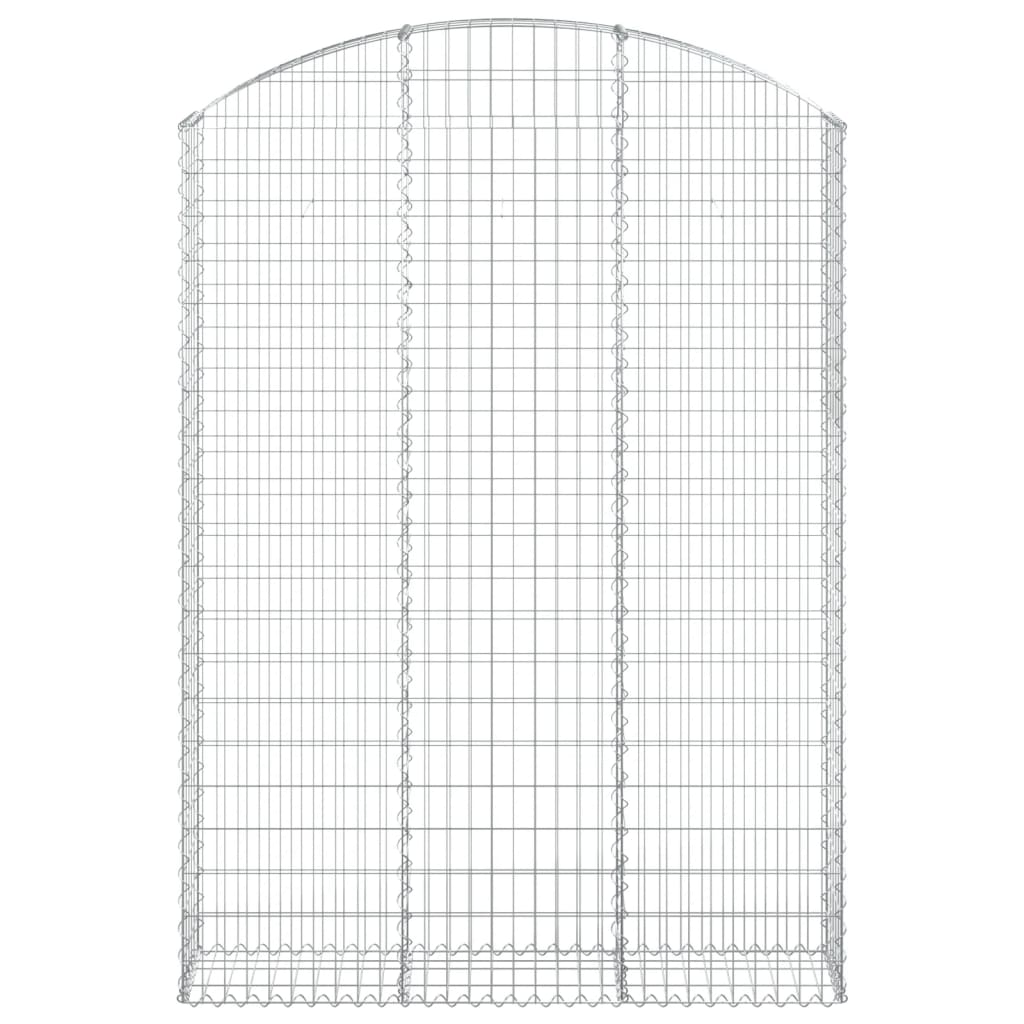 vidaXL Arched Gabion Basket 150x30x200/220 cm Galvanised Iron