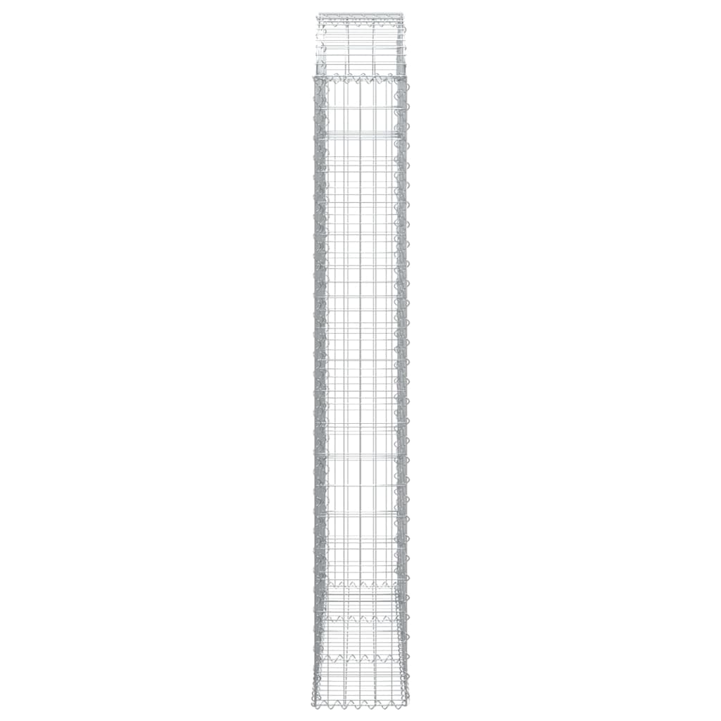 vidaXL Arched Gabion Basket 150x30x200/220 cm Galvanised Iron