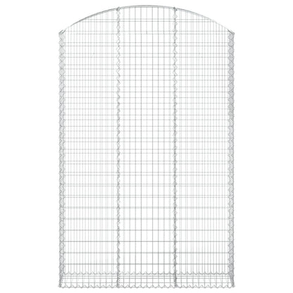 vidaXL Arched Gabion Basket 150x30x220/240 cm Galvanised Iron