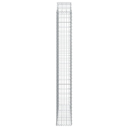 vidaXL Arched Gabion Basket 150x30x220/240 cm Galvanised Iron
