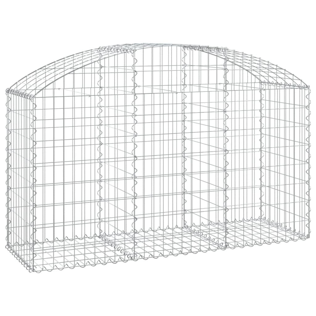 vidaXL Arched Gabion Basket 150x50x80/100 cm Galvanised Iron