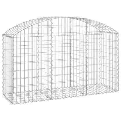 vidaXL Arched Gabion Basket 150x50x80/100 cm Galvanised Iron