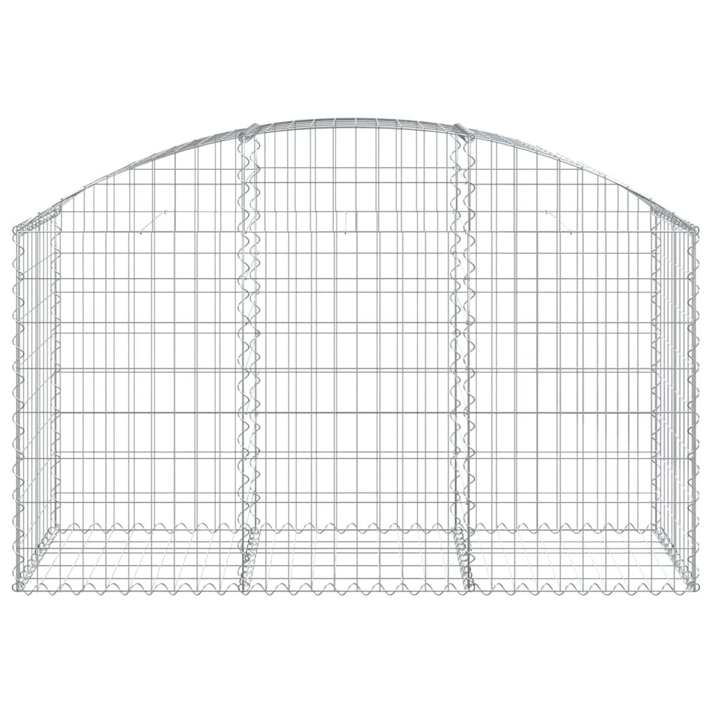 vidaXL Arched Gabion Basket 150x50x80/100 cm Galvanised Iron