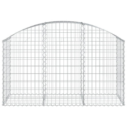 vidaXL Arched Gabion Basket 150x50x80/100 cm Galvanised Iron