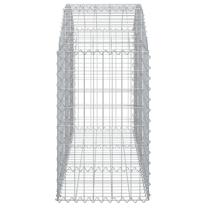 vidaXL Arched Gabion Basket 150x50x80/100 cm Galvanised Iron