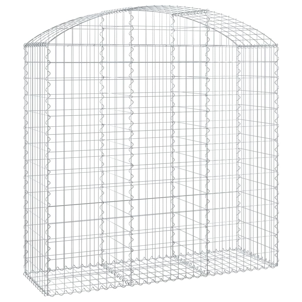 vidaXL Arched Gabion Basket 150x50x140/160 cm Galvanised Iron