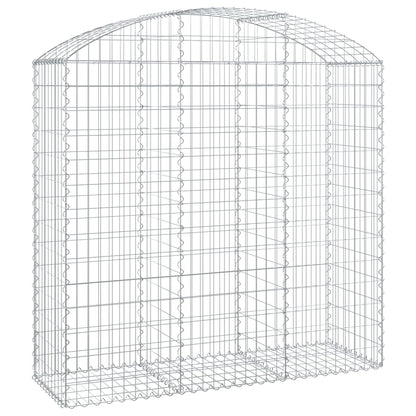 vidaXL Arched Gabion Basket 150x50x140/160 cm Galvanised Iron