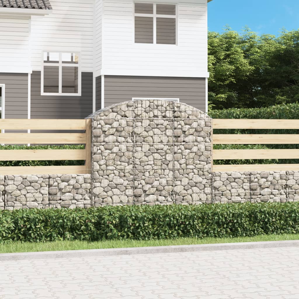 vidaXL Arched Gabion Basket 150x50x140/160 cm Galvanised Iron