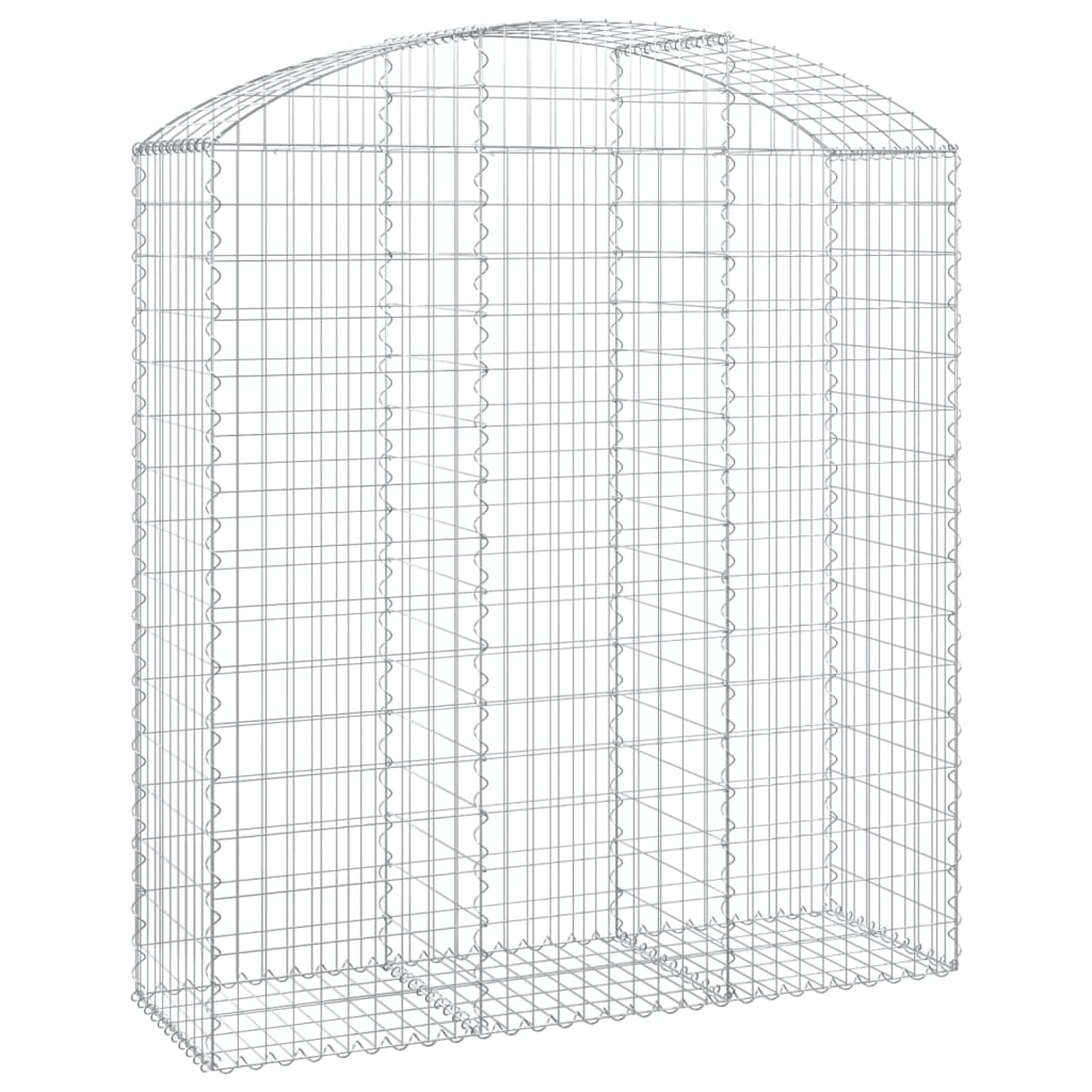 vidaXL Arched Gabion Basket 150x50x160/180 cm Galvanised Iron