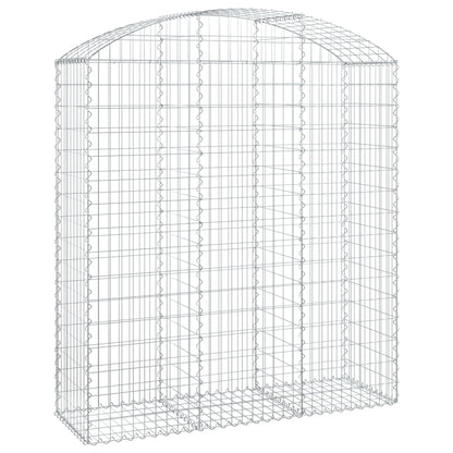 vidaXL Arched Gabion Basket 150x50x160/180 cm Galvanised Iron