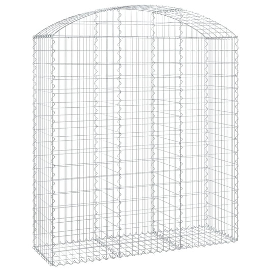 vidaXL Arched Gabion Basket 150x50x160/180 cm Galvanised Iron
