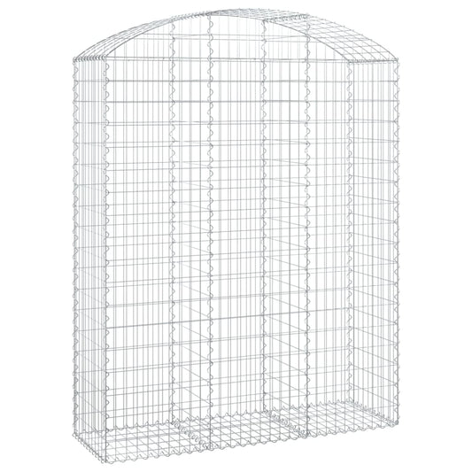 vidaXL Arched Gabion Basket 150x50x180/200 cm Galvanised Iron