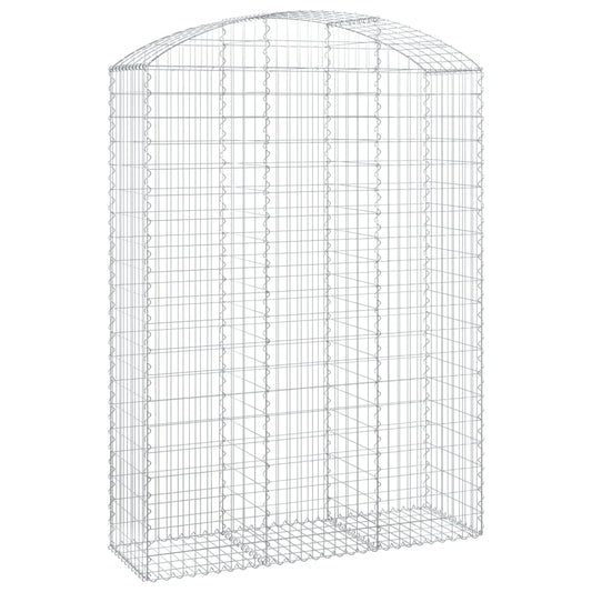 vidaXL Arched Gabion Basket 150x50x200/220 cm Galvanised Iron